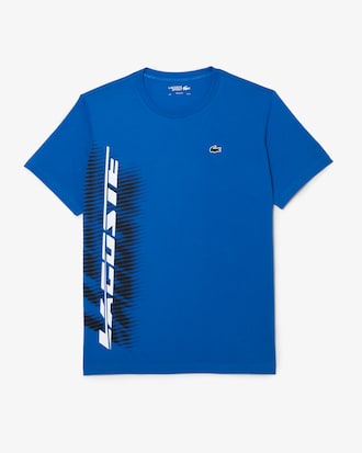 Camiseta masculina Lacoste SPORT Regular Fit com logo contrastante