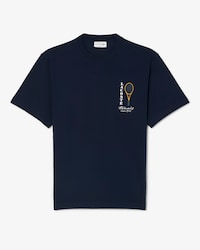 Camiseta de Jersey de Algod&atilde;o com Detalhe Bordado e Estampa