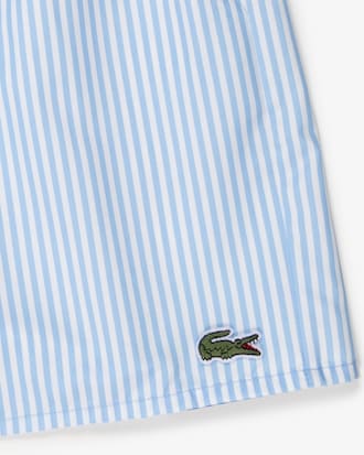 Shorts de Ba&ntilde;o Texturados Rayados Largos