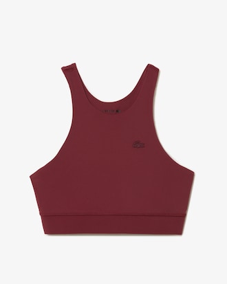 Top de mujer Lacoste Sport de secado rápido en poliamida reciclada elástica
