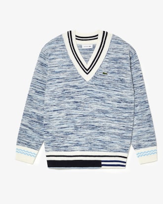 Sweater De Algodón Y Lana De Alpaca Con Cuello En V