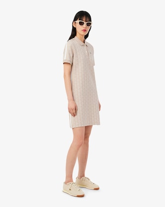 Vestido Estilo Polo Jacquard Slim Fit Con Estampa De Monograma