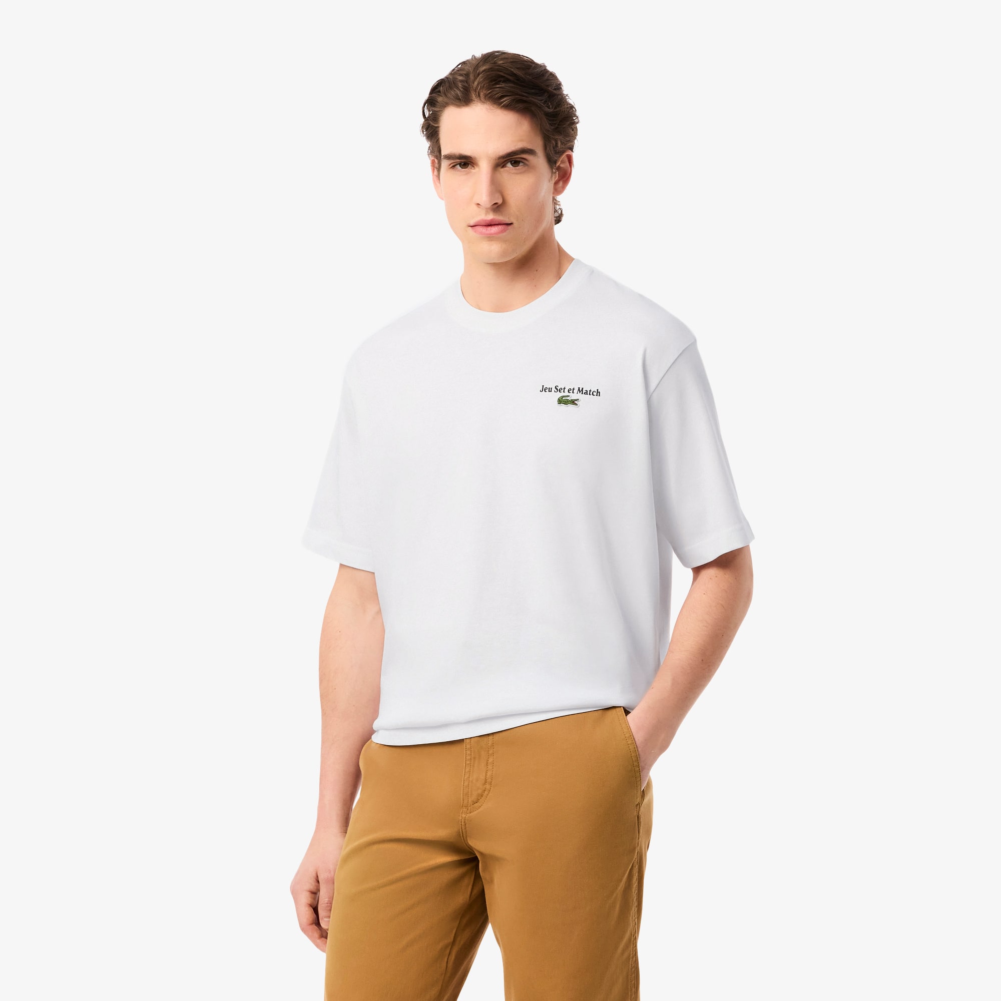 Camiseta com Estampa nas Costas Lacoste em Malha Pesada
