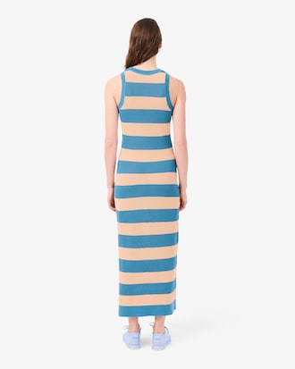 Vestido de Algod&atilde;o Listrado