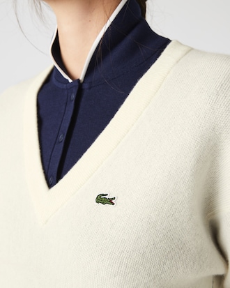 Su&eacute;ter feminino com decote em V