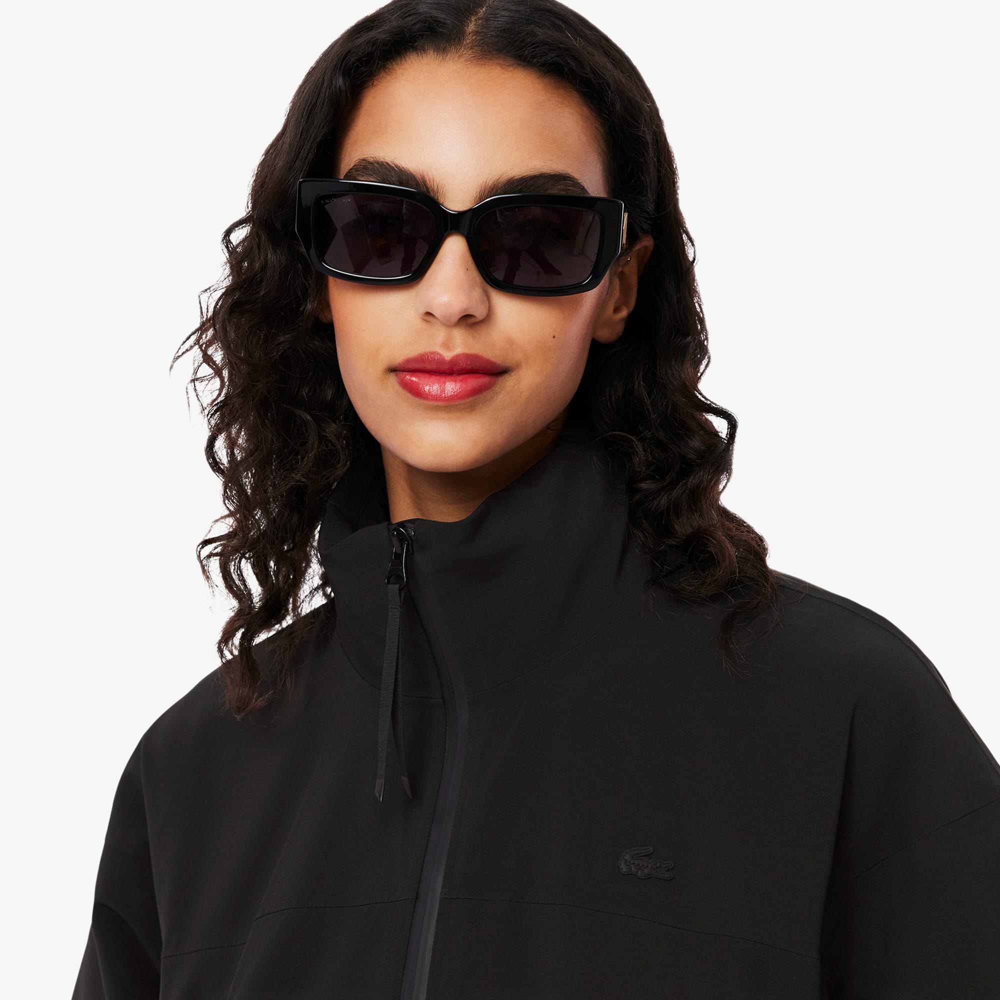 Casaco Preto Feminino Dupla Face Longo e Impermeável Lacoste