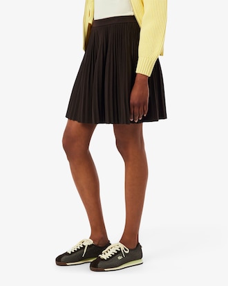 Saia curta plissada em mesh