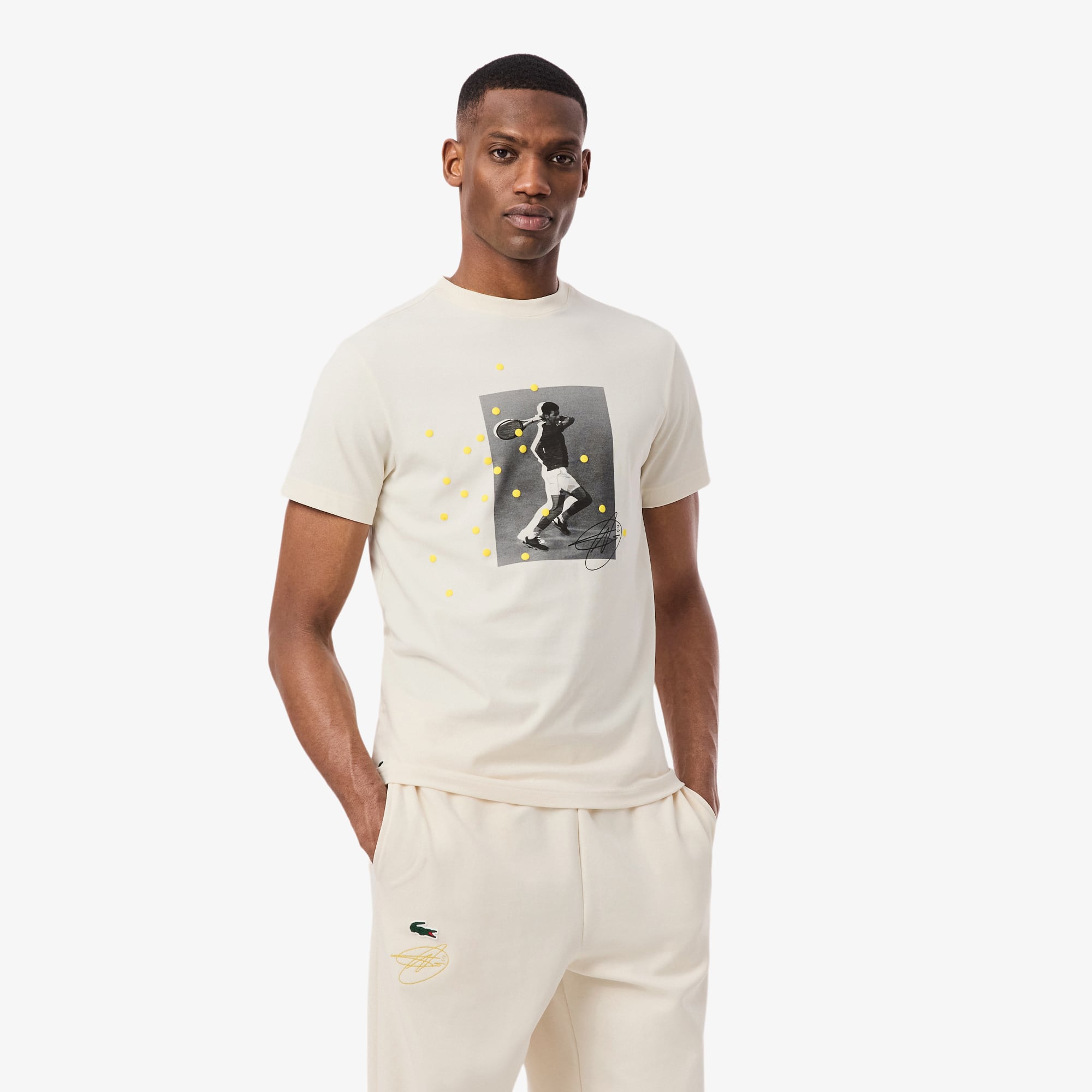 XS US Tシャツ DJOKOVIC NOVAK LACOSTE Camisa Djokovic Novak de x Tênis Lacoste Esportiva ウェア