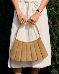 Bolsa M&eacute;dia Lenglen de Couro Camur&ccedil;a