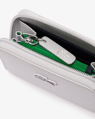 Billetera L.12.12 De Lona Plateada Con Cierre