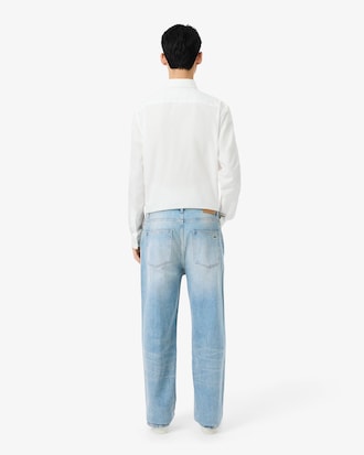 Cal&ccedil;a Jeans Indigo de Corte Reto com 5 Bolsos