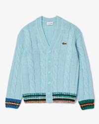 Cardig&atilde; Loose Fit tran&ccedil;ado com listras