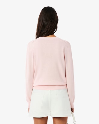 Jersey de cuello de pico de punto de canal&eacute; sin costuras