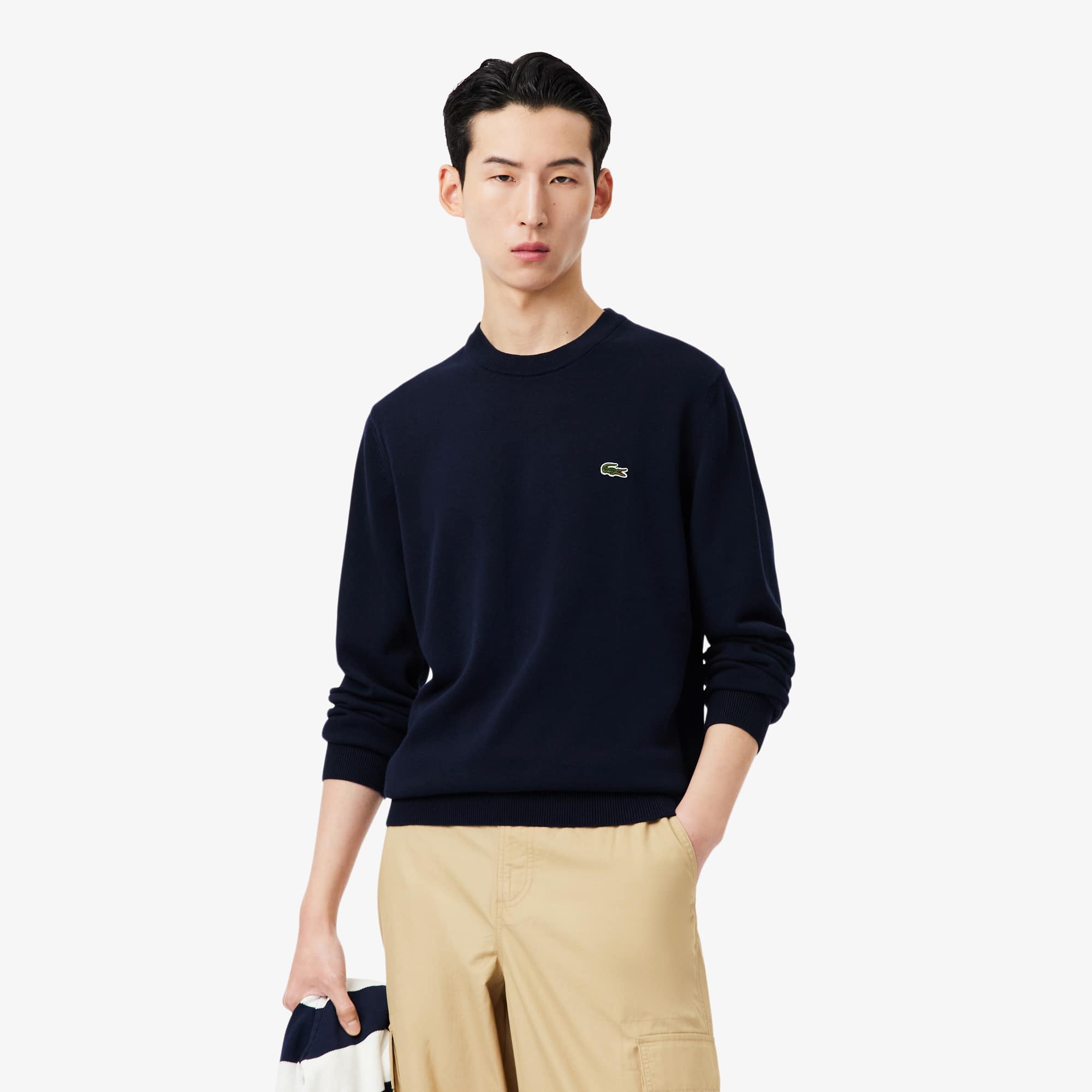 Suéter Masculino Lacoste Gola Redonda de Algodão Orgânico