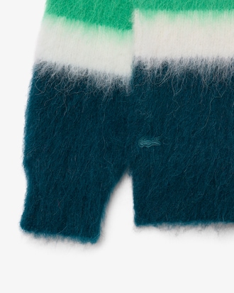 Sweater de piqu&eacute; de mezcla de alpaca cepillada con rayas Runway
