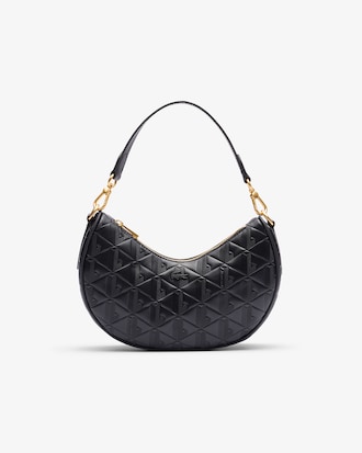 Bolsa Maheki em Couro embossed Estilo Half Moon
