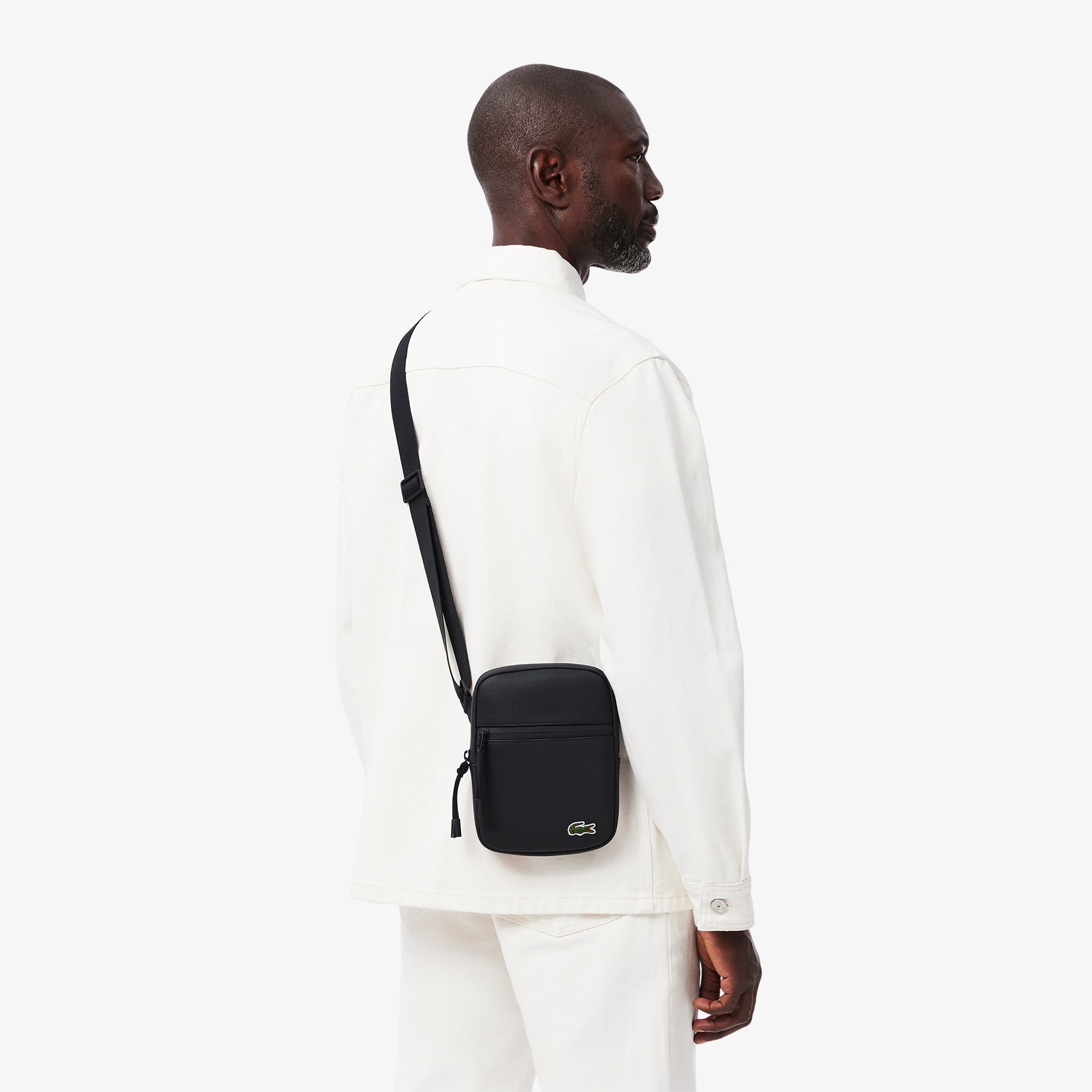 Shoulder Bag Masculina Lacoste em Lona Revestida