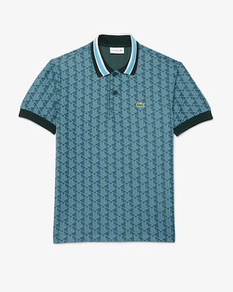 Polo Cl&aacute;ssico Fit em Jacquard Monograma