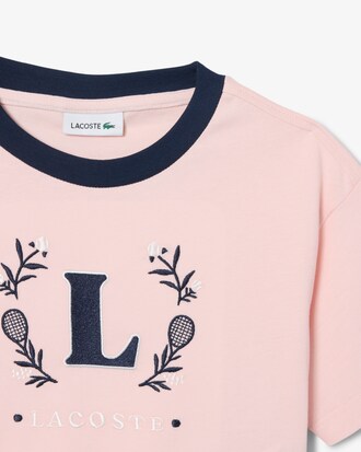Camiseta de Algod&atilde;o com Distintivo Contrastante