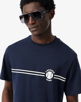 Camiseta em Malha de Algod&atilde;o Bordada e Estampada