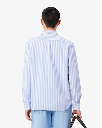 Camisa Oxford Listrada com Caimento Regular