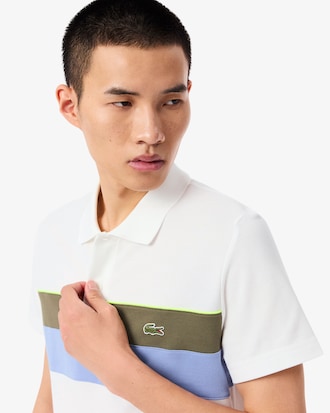 Polo MiniPiqu&eacute; com Blocos de Cores com Caimento Regular
