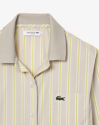 Camisa Slim Fit com Gola Canelada em Popeline