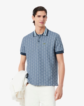 Polo Con Monograma En Jacquard Fit Cl&aacute;sico
