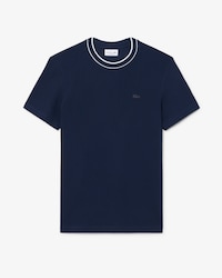 Camiseta de Piqu&eacute; com Gola Listrada em Stretch