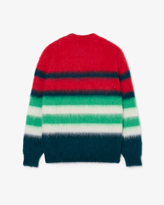 Sweater de piqu&eacute; de mezcla de alpaca cepillada con rayas Runway