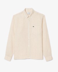 Camisa de Lino Rayada Fit Regular