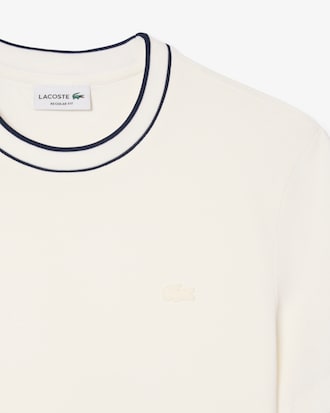 Remera De Piqu&eacute; Elastizado Con Cuello Rayado