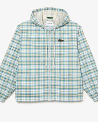 Jaqueta esportiva masculina Lacoste com capuz xadrez