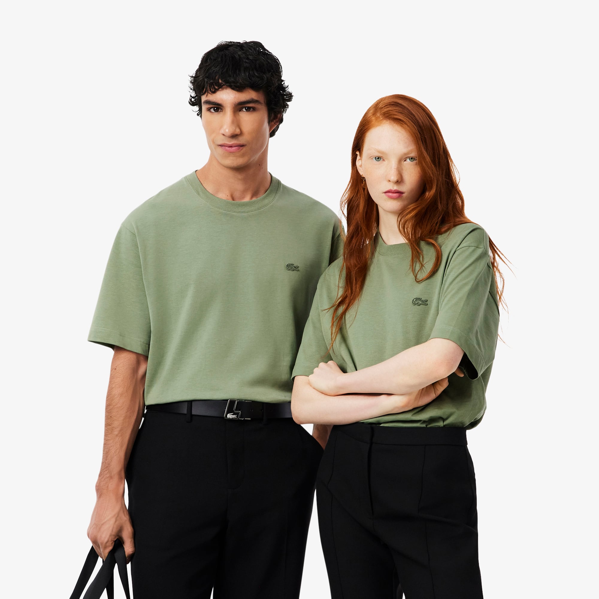 Camiseta Oversized Lacoste de Malha Pesada Unissex