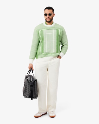 Jersey de jacquard gr&aacute;fico con pista de tenis