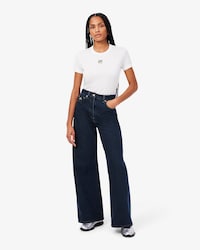 Jeans de tiro alto de corte ancho