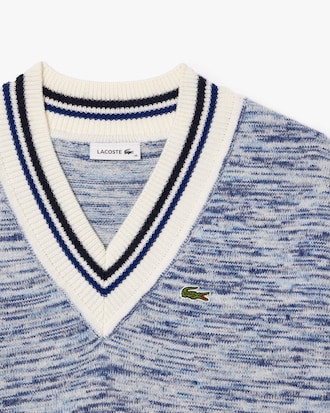 Sweater De Algodón Y Lana De Alpaca Con Cuello En V