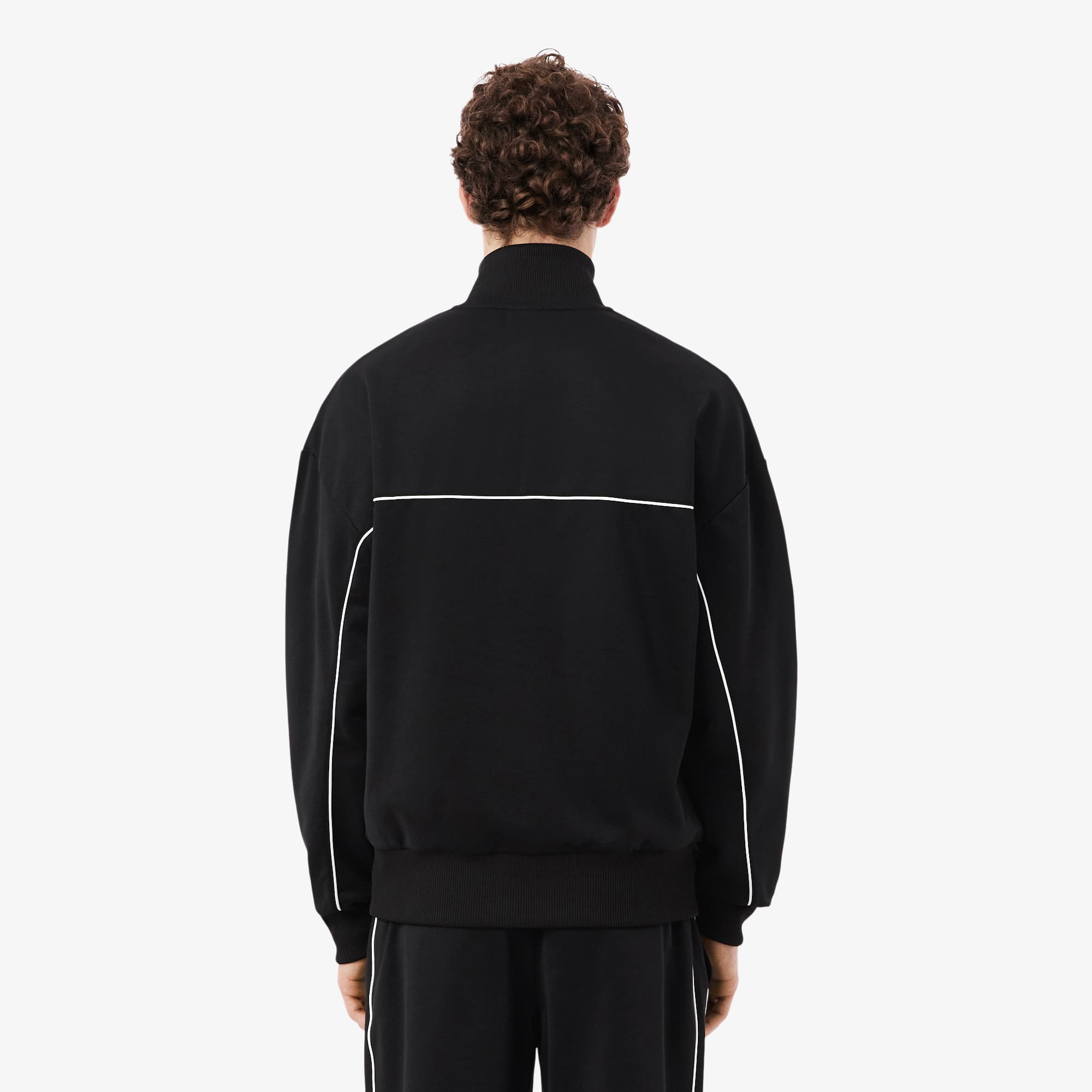 Moletom com Zíper e Detalhes Contrastantes - Moletons Masculinos