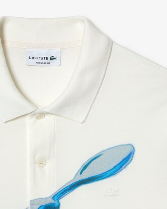 Lacoste Movement Polo em piqu&eacute; ultraleve com estampa Lacoste