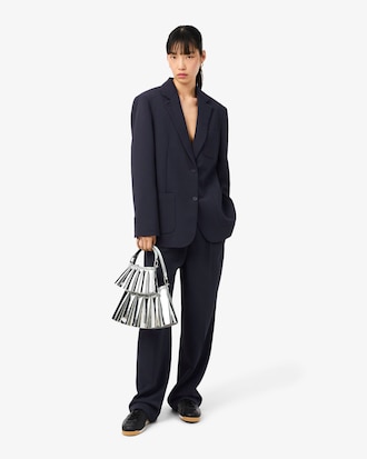 Blazer de piqu&eacute; con ca&iacute;da