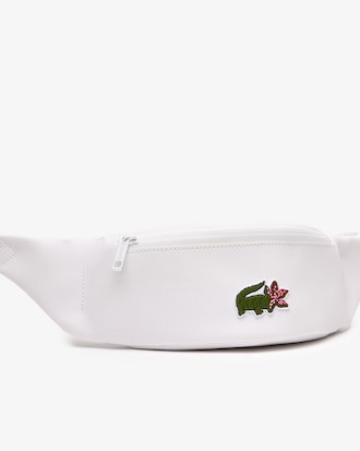 Pochete unissex Lacoste x Netflix com estampa de crocodilo