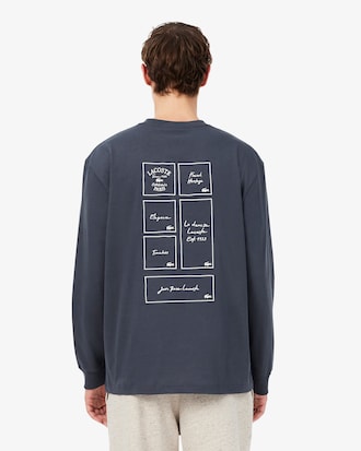 Remera de manga larga bordada de corte relajado