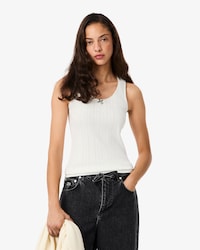 Musculosa de Algodón Pointelle Slim Fit