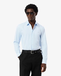 Camisa de Poplin Rayada Elastizada Slim Fit