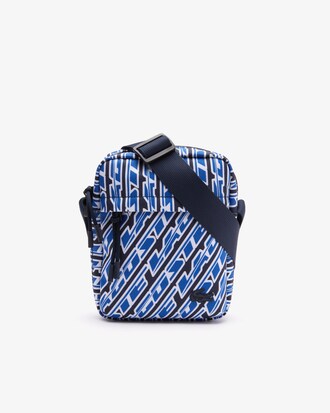 Bolsa mensageiro vertical masculina Lacoste Neocroc com estampa de logo