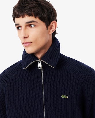 Wool High Neck Zipped Sweater