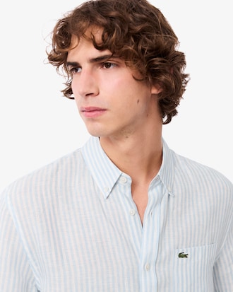 Camisa de Lino Manga Corta Fit Regular