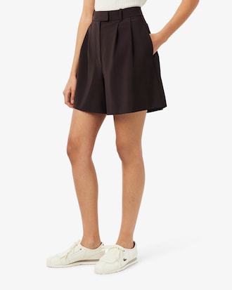 Bermudas oversized con pinzas de mezcla de lana