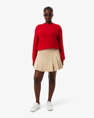 Pollera Corta Plisada de Algodón Stretch