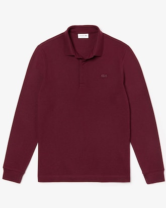Polo Masculina Paris Manga Longa em Algod&atilde;o Piqu&eacute; com Stretch